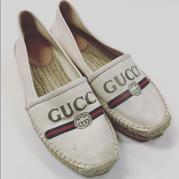 gucci logo canvas espadrille